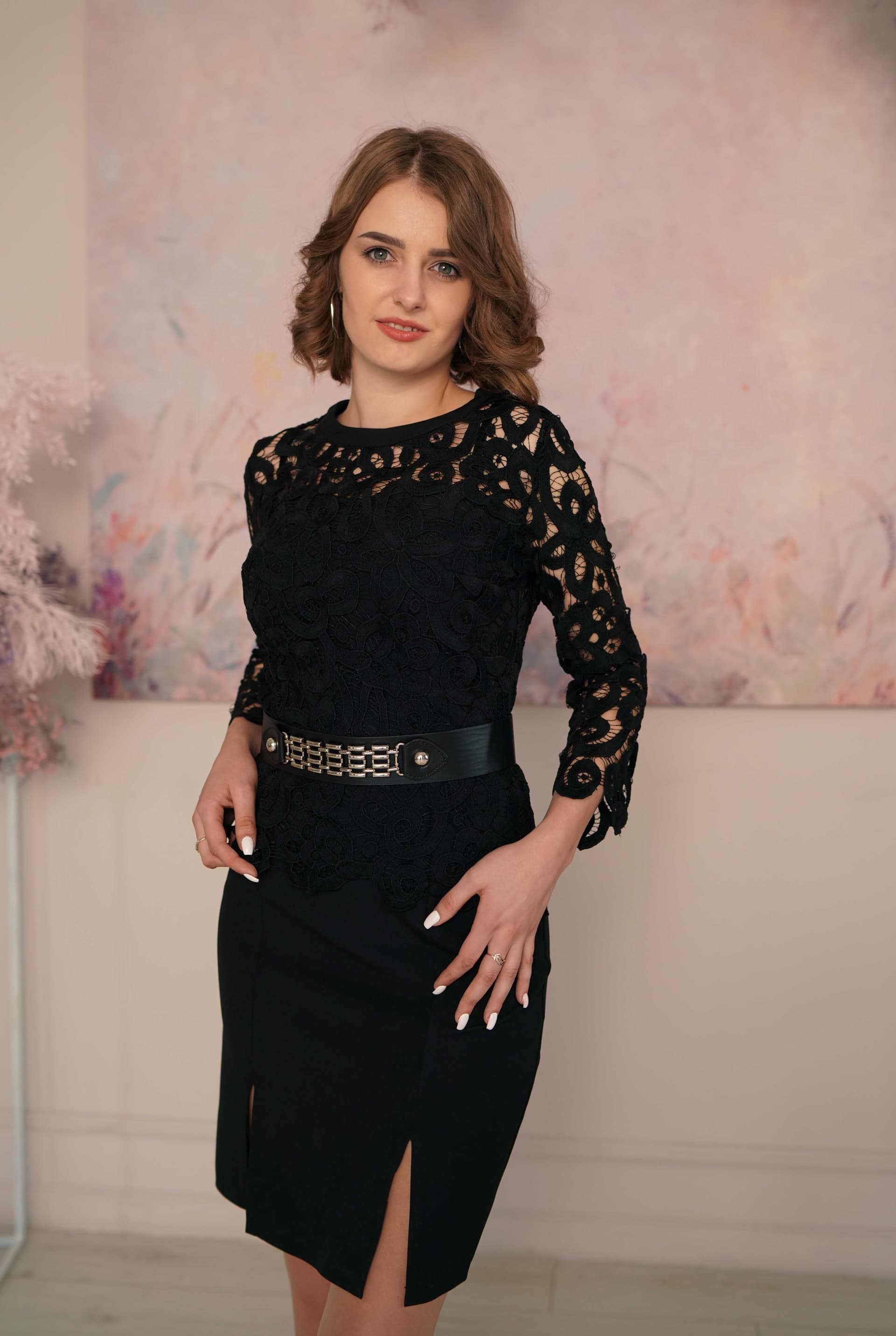 Rochie Brodereie - Negru